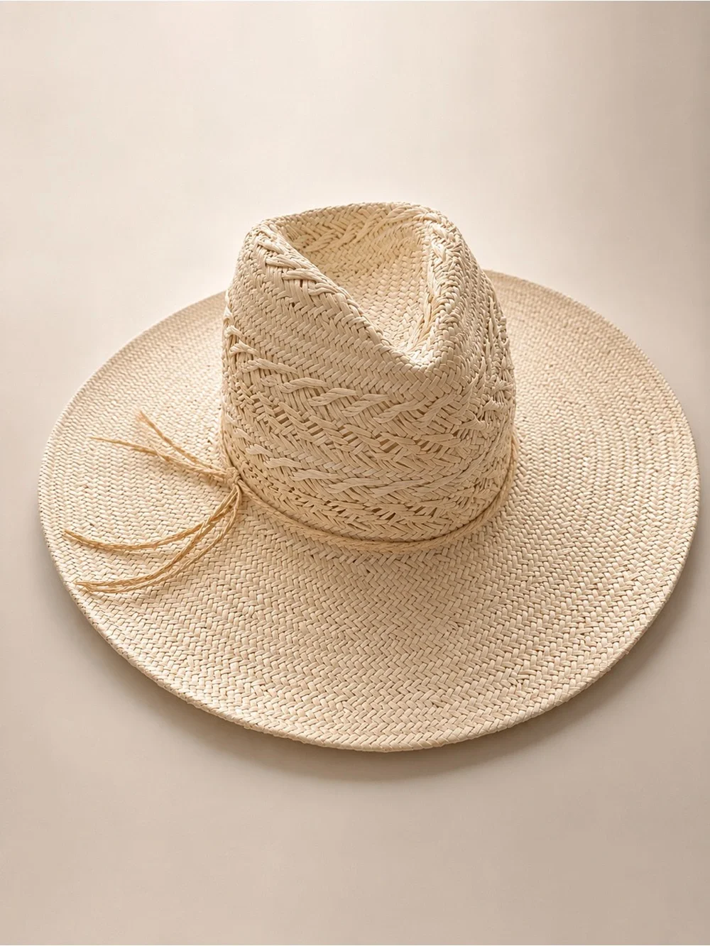 Wide Brim Straw Sun Hat - Natural